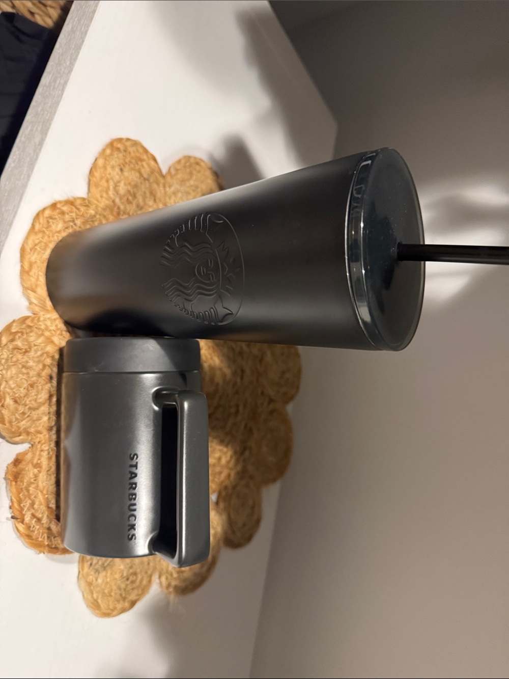 Starbucks Matte Black Stainless Steel Tumbler and coffee mug with lid limit